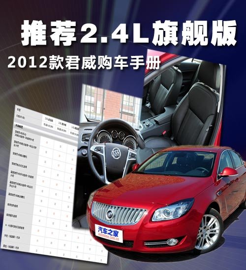 推荐2.4L旗舰版 2012款君威购车手册